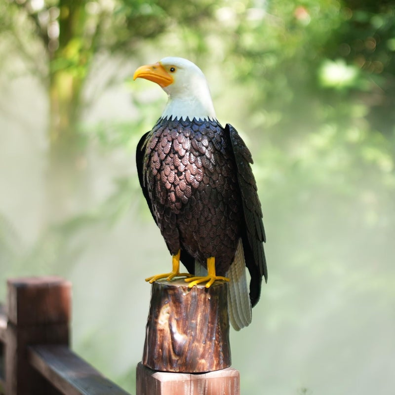 chisheen Bald Eagle Outdoor Metal Yard Art Statue and Sculpture for Garden Lawn Patio Living Room Decoration - Image 4